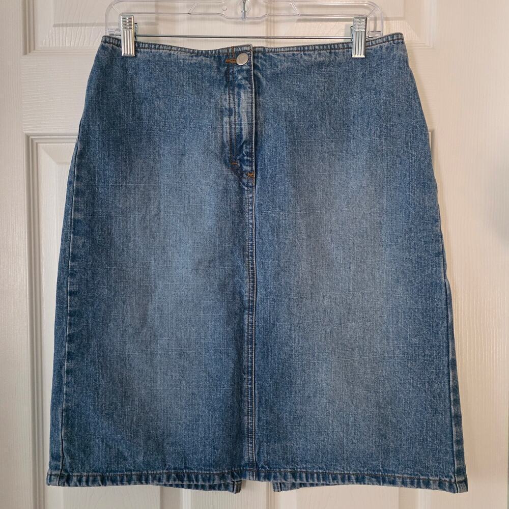 Ann Taylor Loft Flat Front Women's Jean Skirt size 8